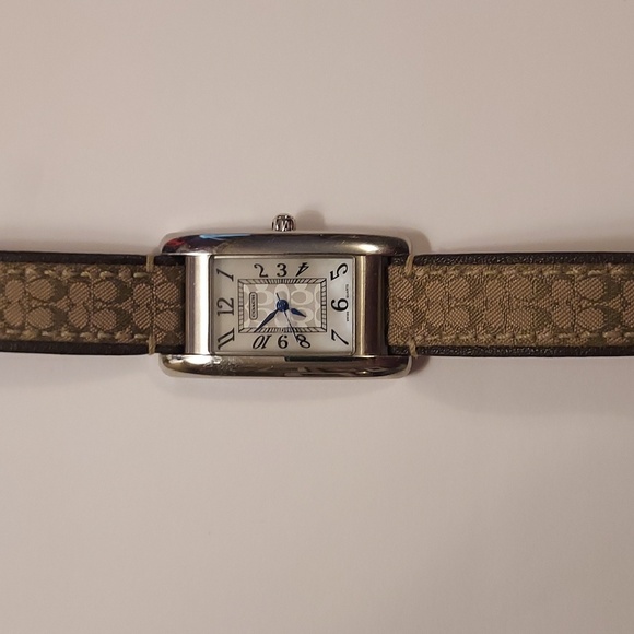 Coach Brown Watch Signature Canvas On Leather - Picture 1 of 12